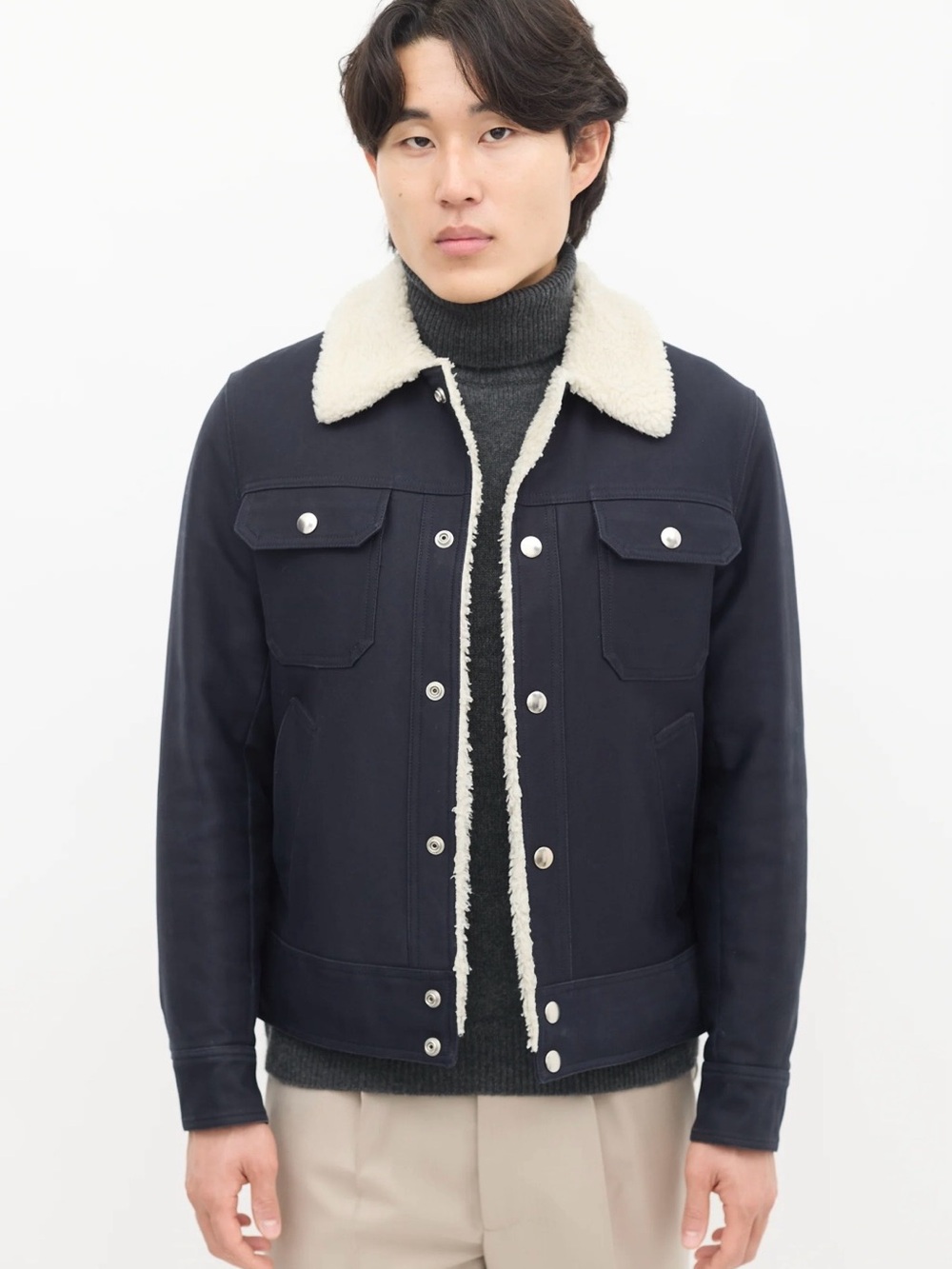 Sandro Jacket with Cream Sherpa Lining